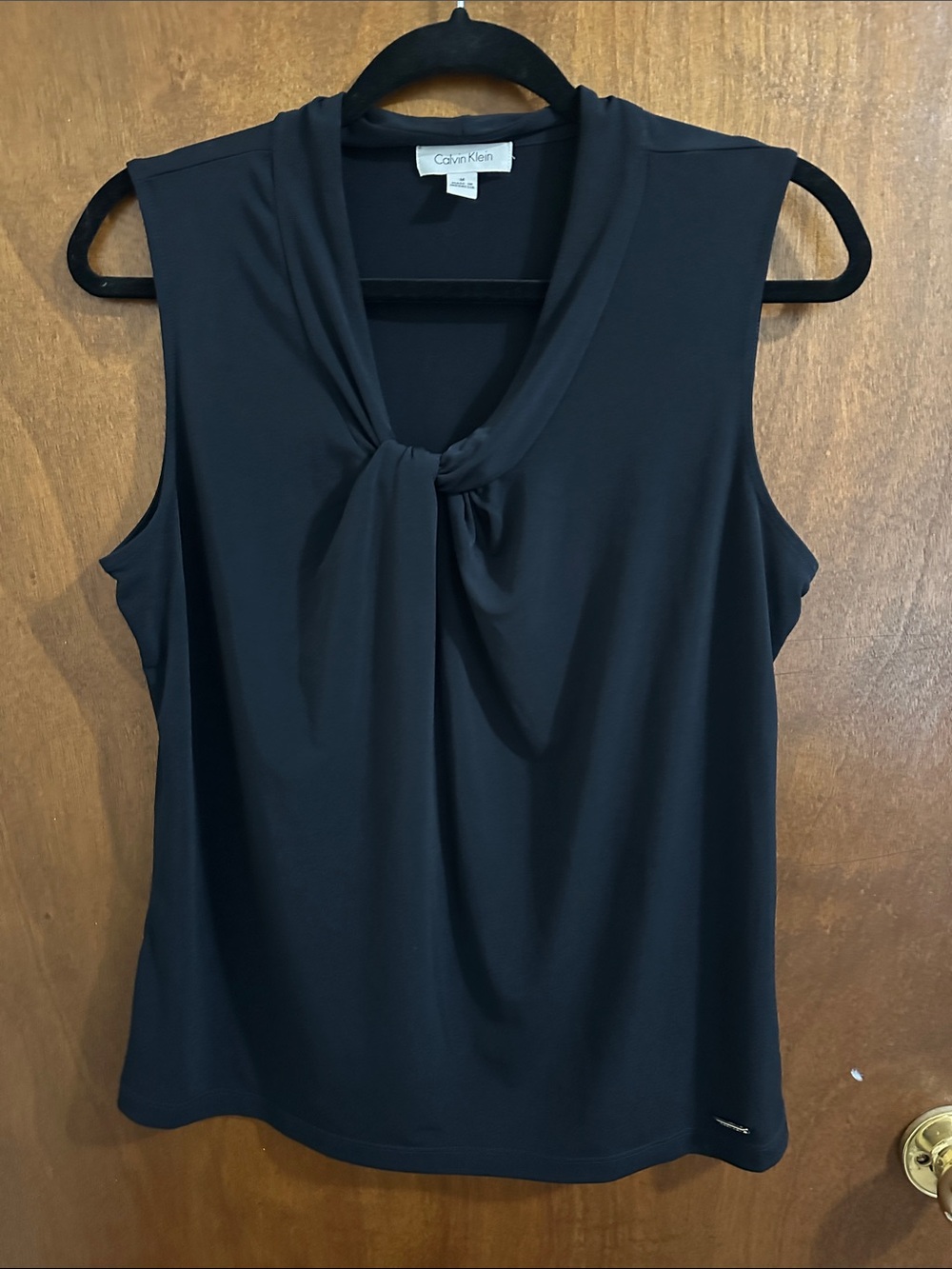 Calvin Klein Black Sleeveless Tie-Neck Camisole